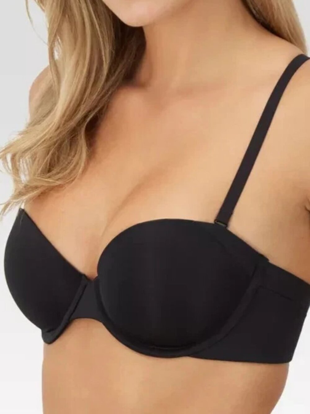 Maidenform Side Smoothing Strapless Underwire Bra 34D Black 6900 NWT